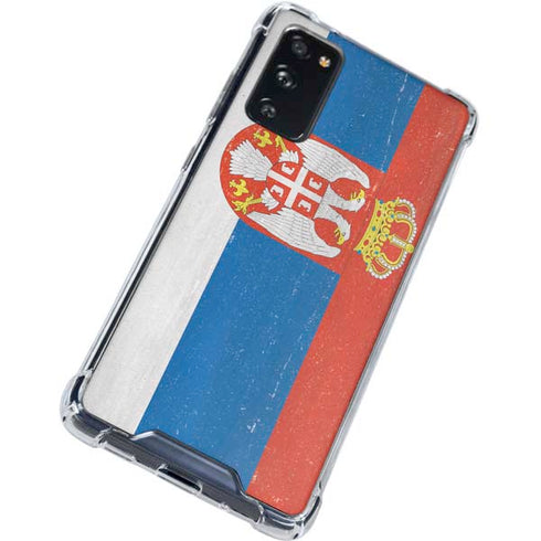 Serbia Flag Distressed Galaxy S20 FE Clear Case